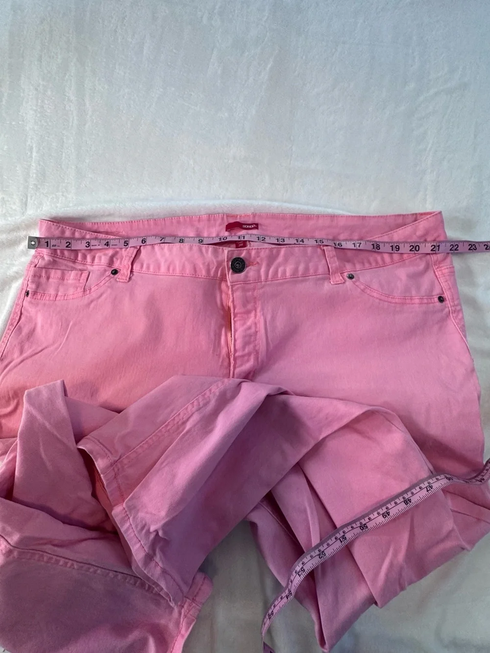 Bongo Pink Stretch Skinny Crop Jeans Size 24W Bright Barbiecore - Picture 6 of 11